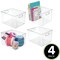 mDesign Plastic Art + Craft Room Storage Organizer Container Bin, 4 Pack, Clear